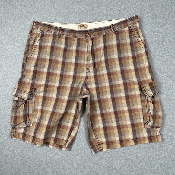 Tommy Bahama Other - Tommy Bahama Cargo Shorts Mens‎ 42 Plaid Brown Beige Casual Utility Outdoor